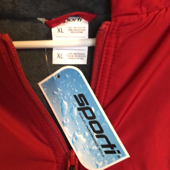 NWT Sporti Red Lifeguard Fleece Lined Swim Parka Coat Sz. XL - Picture 3 of 6